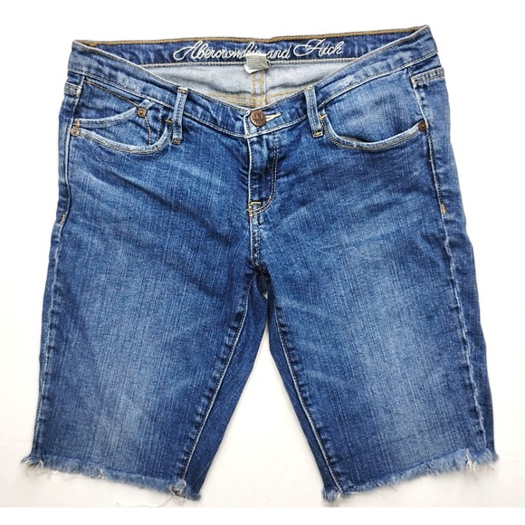 Abercrombie & Fitch Pants - Abercrombie & Fitch Shorts Womens 4 Blue Denim Cut Off Bermuda low rise 10in